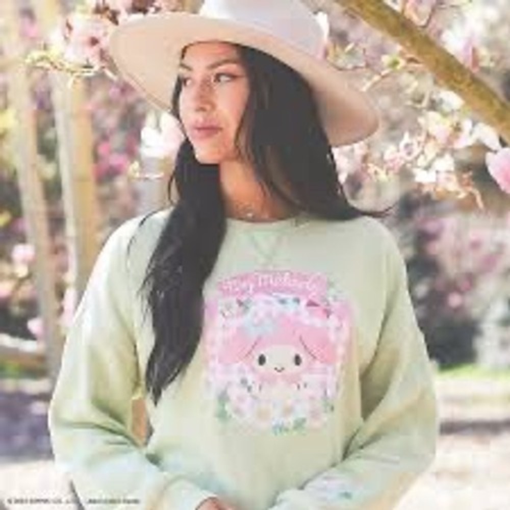 Sanrio My Melody Sage Green Embroidered Floral Sweatshirt BoxLunch Medium